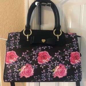 NWOT! BETSEY JOHNSON FLORAL SATCHEL CROSSBODY BAG